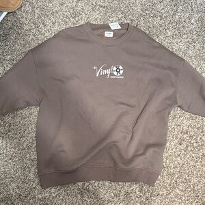 Cotton On Brown Vinyl Graphic Sweatshirt